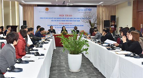 Hội thảo chia sẻ báo cáo kết quả nghiên cứu về sức khỏe tâm thần và tâm lý xã hội của trẻ em và thanh thiếu niên